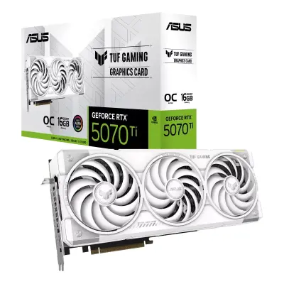 Видеокарта ASUS GeForce RTX 5070 Ti 16GB TUF Gaming White OC GDDR7